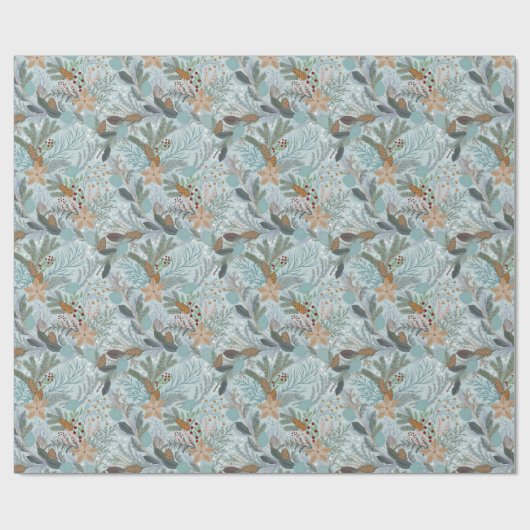  kerstflora cadeaupapier (Vlak)