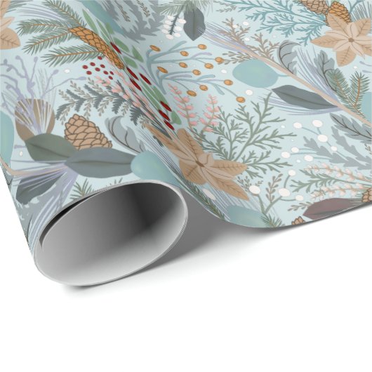 kerstflora cadeaupapier (Rol Hoek)