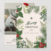 kerstflora  | Fotovakantiekaart Feestdagenkaart (Voorkant / Achterkant)