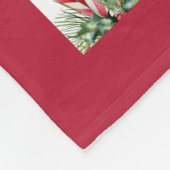 kerstflora, vogels en kaarsen fleece deken (Hoek)