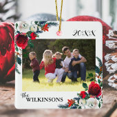 KerstFloral Afbeelding Keramisch Ornament