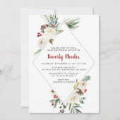 KerstFloral Baby shower Kaart (Voorkant)