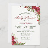 KerstFloral Baby shower uitnodiging (Voorkant)