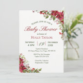 KerstFloral Baby shower uitnodiging (Staand voorkant)