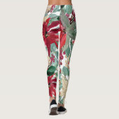 KerstFloral Bird Art Leggings (Achterkant)