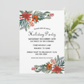 KerstFloral Botanische feestdagUitnodiging Kaart (Staand voorkant)