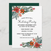 KerstFloral Botanische feestdagUitnodiging Kaart (Voorkant / Achterkant)