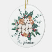 KerstFloral Bouquet Keramisch Ornament (Links)