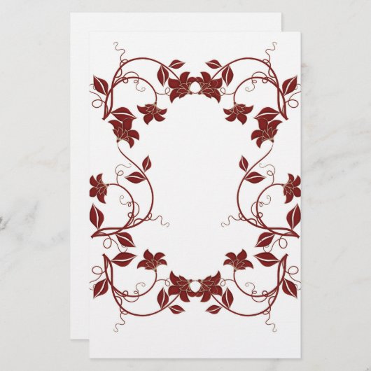 KerstFloral Briefpapier (Voorkant / Achterkant)