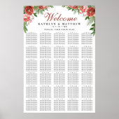KerstFloral bruiloft 30 tafelzitjes Poster (Voorkant)
