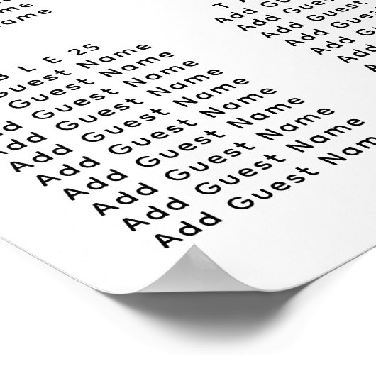 KerstFloral bruiloft 30 tafelzitjes Poster (Hoek)