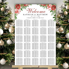 KerstFloral bruiloft 30 tafelzitjes Poster