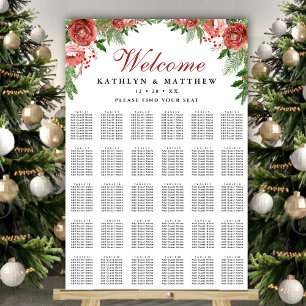 KerstFloral bruiloft 30 tafelzitjes Poster