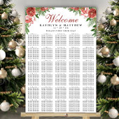KerstFloral bruiloft 30 tafelzitjes Poster