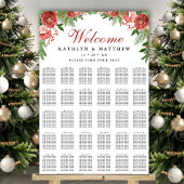 KerstFloral bruiloft 30 tafelzitjes Poster