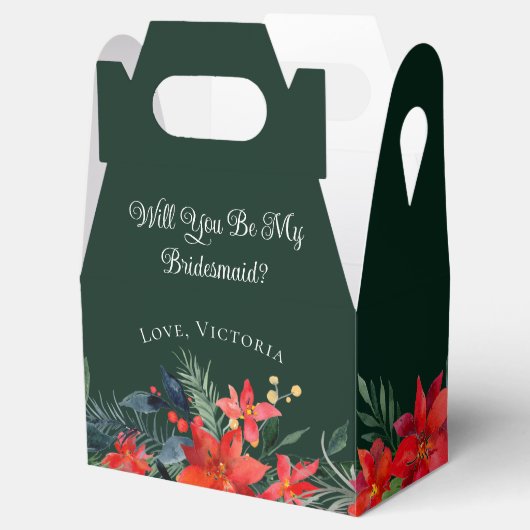 KerstFloral bruiloft wordt mijn Bridesmaid Bedankdoosjes (Geopend)