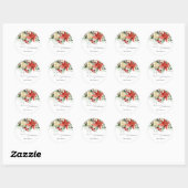 KerstFloral Classic Round Sticker (Vel)