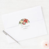 KerstFloral Classic Round Sticker (Envelop)