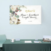 kerstFloral Couple Shower Banner (Beurs)