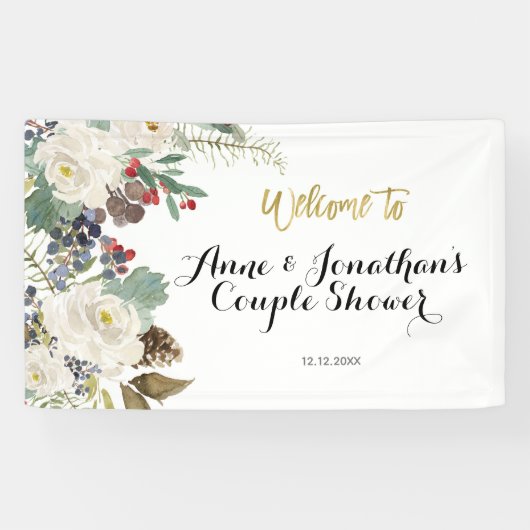 kerstFloral Couple Shower Banner (Horizontaal)