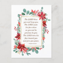 KerstFloral De Heer Bless You Bible Verse