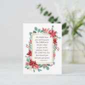 KerstFloral De Heer Bless You Bible Verse Briefkaart (Staand voorkant)