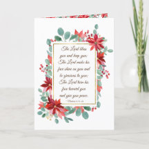 KerstFloral De Heer Bless You Bible Verse