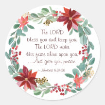 KerstFloral De Heer Bless You Bible Verse
