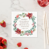 KerstFloral De Heer Bless You Bible Verse Servet (Insitu)