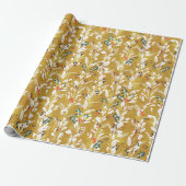 KerstFloral Garland Cadeaupapier (Uitgerold)