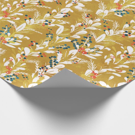 KerstFloral Garland Cadeaupapier (Hoek)