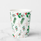 KerstFloral Greenery Festive Winter Feestdagen Papieren Bekers (Rechts)