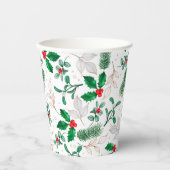 KerstFloral Greenery Festive Winter Feestdagen Papieren Bekers (Voorkant)