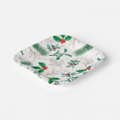 KerstFloral Greenery Festive Winter Feestdagen Papieren Bordje (Gebogen)