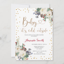KerstFloral Het is koud buiten Baby shower Kaart