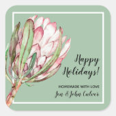 KerstFloral Homemade Goods Holiday Baking Vierkante Sticker (Voorkant)