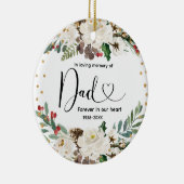 KerstFloral in liefdevol geheugen van pa Keramisch Ornament (Rechts)