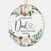 KerstFloral in liefdevol geheugen van pa Keramisch Ornament (Links)