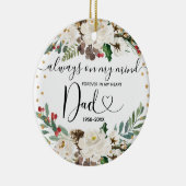 KerstFloral in liefdevol geheugen van pap Gold Keramisch Ornament (Rechts)
