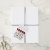 KerstFloral Land Naam cadeautje Label toevoegen Cadeaulabel (Met Touw)