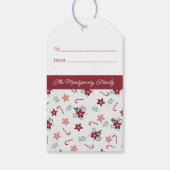 KerstFloral Land Naam cadeautje Label toevoegen Cadeaulabel (Achterkant)