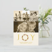KerstFloral met goudglitter-foto Collage Feestdagenkaart (Staand voorkant)