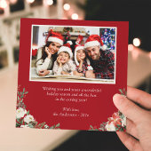 KerstFloral met goudglitters 2 foto Feestdagenkaart