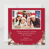 KerstFloral met goudglitters 2 foto Feestdagenkaart (Achterkant)