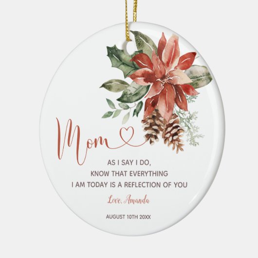 KerstFloral Moeder van de Bride Keramisch Ornament (Links)