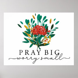 KerstFloral Motivatie Poster van Prayer
