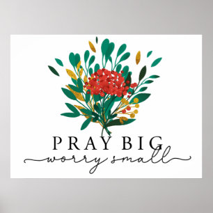 KerstFloral Motivatie Poster van Prayer