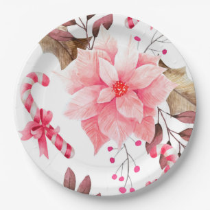 KerstFloral Papieren Bordje