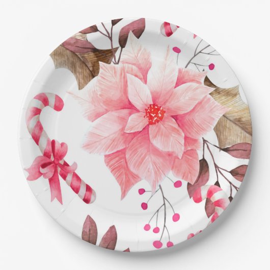 KerstFloral Papieren Bordje (Voorkant)