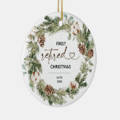 kerstFloral Pensioen Keramisch Ornament (Rechts)